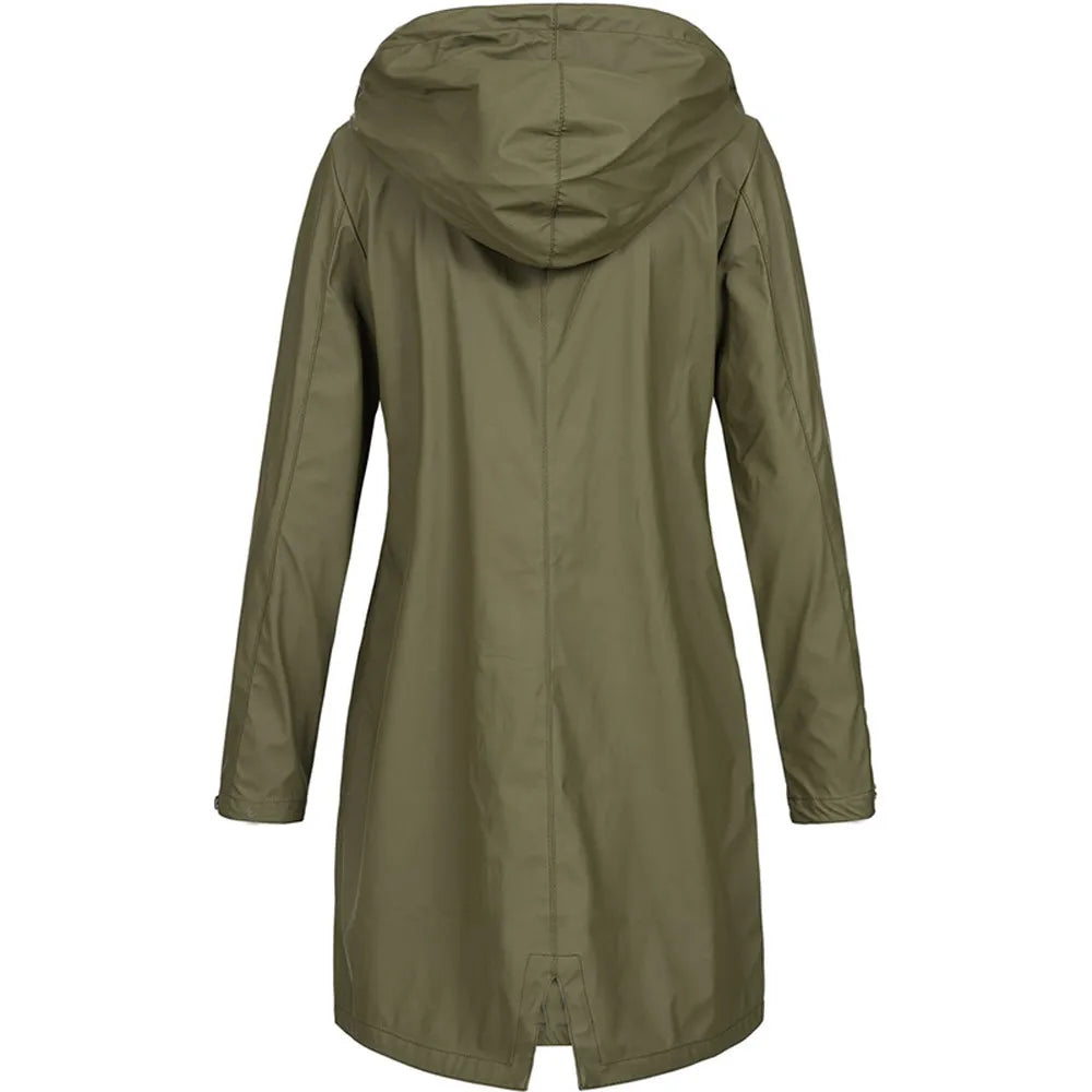 Solid Overcoat Hoodie Coat