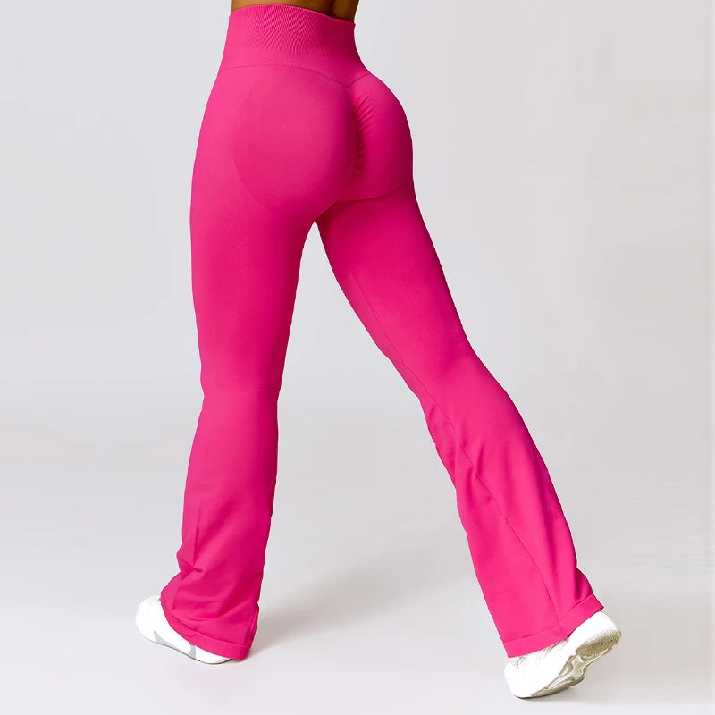 Seamless Flared Leggings Scrunch Pants