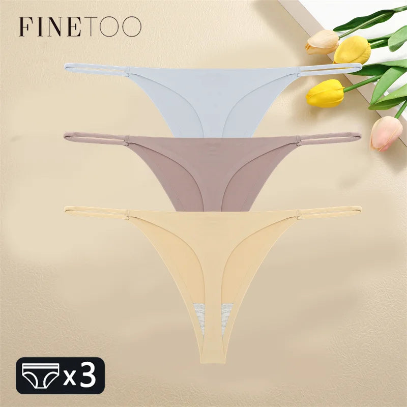 3Pcs Seamless Thongs Pants