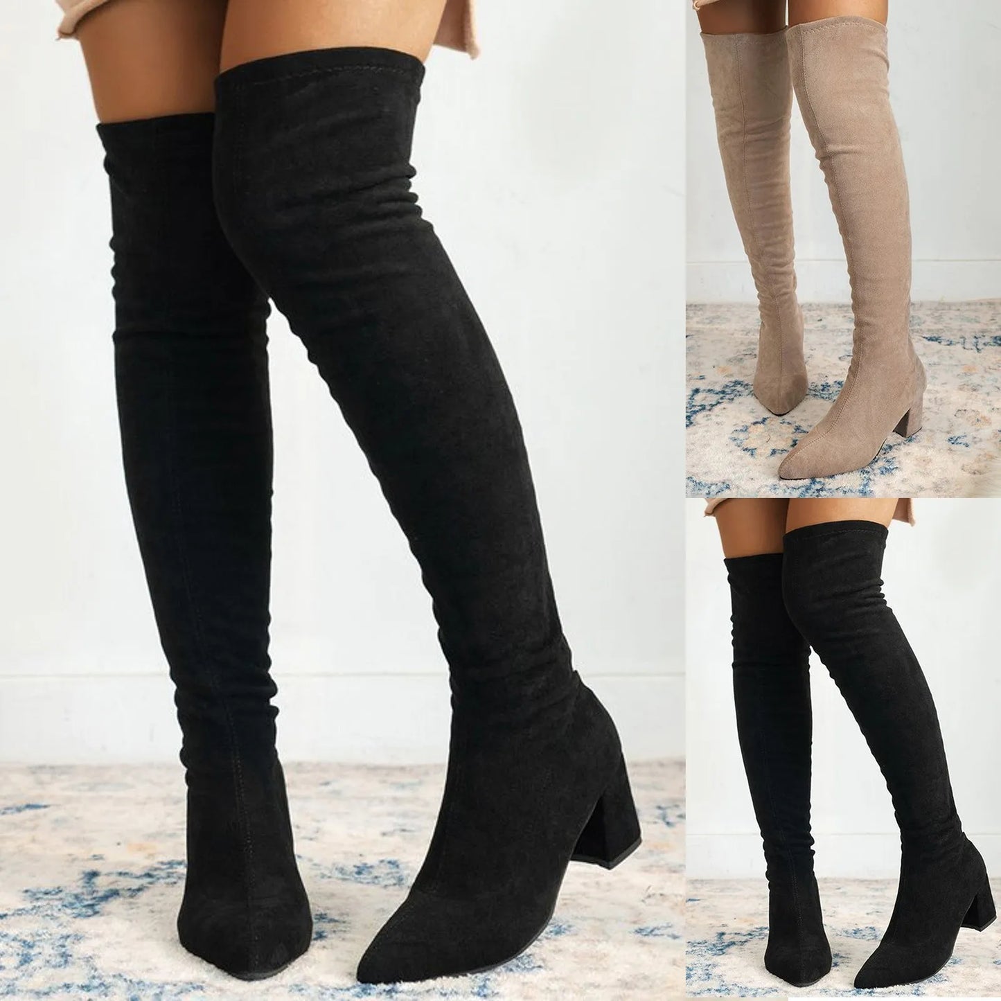 Fashionable Long Boots Suede