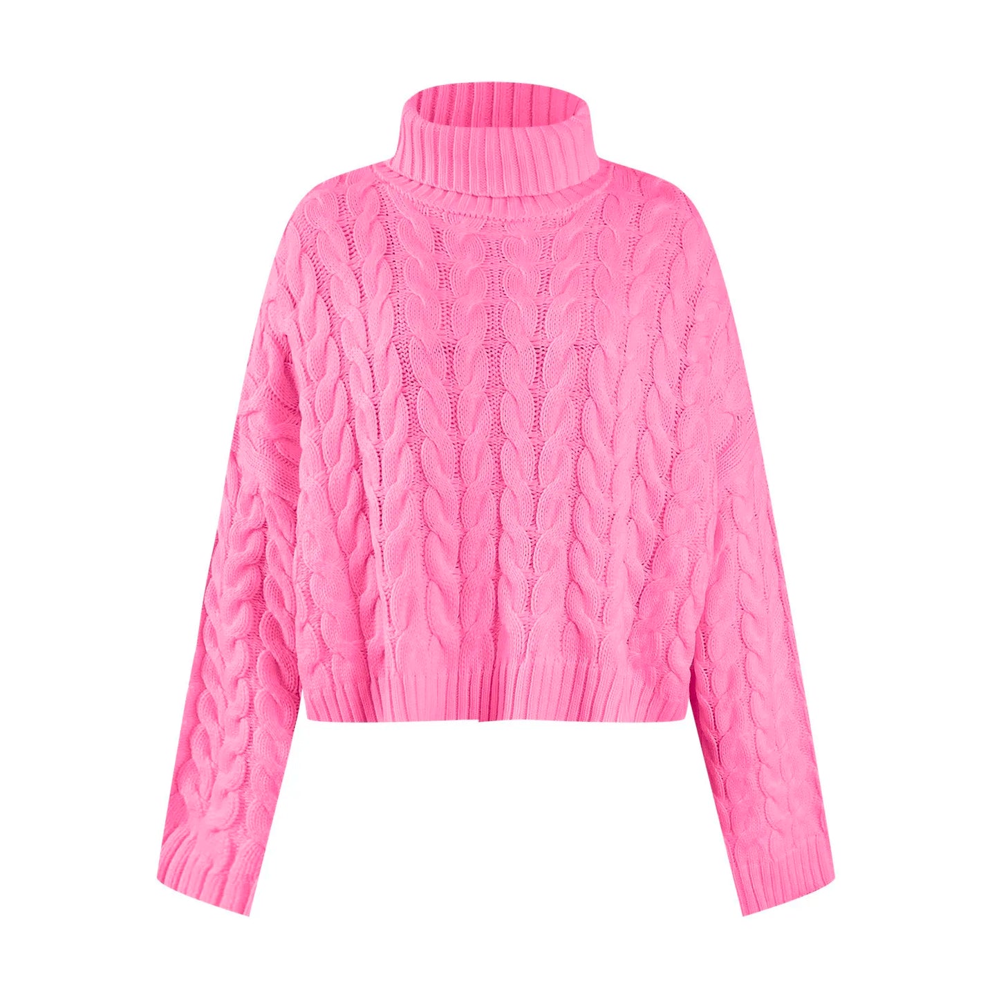 Autumn Winter Turtleneck Cropped Sweater