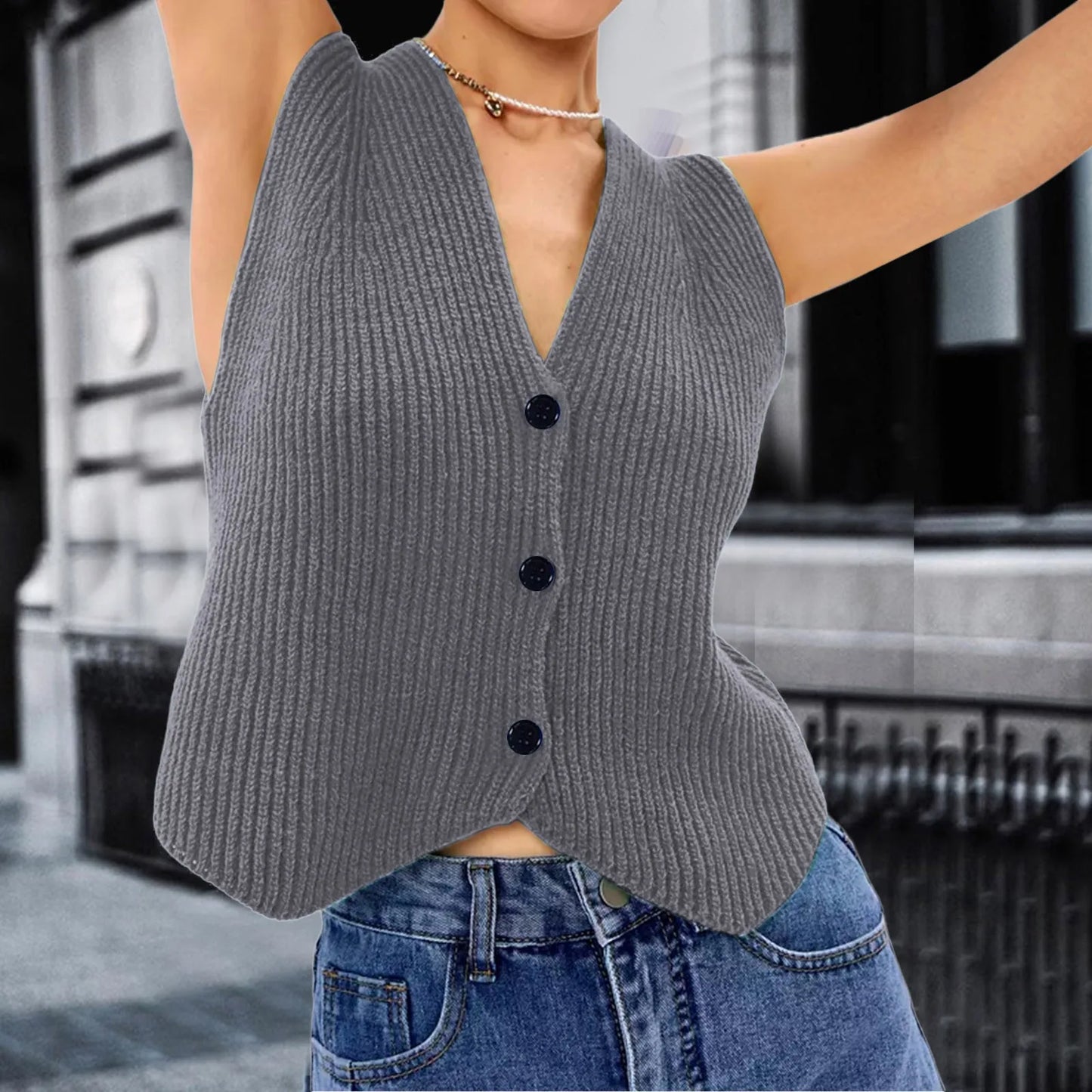 Fashion Casual Sleeveless Sweater