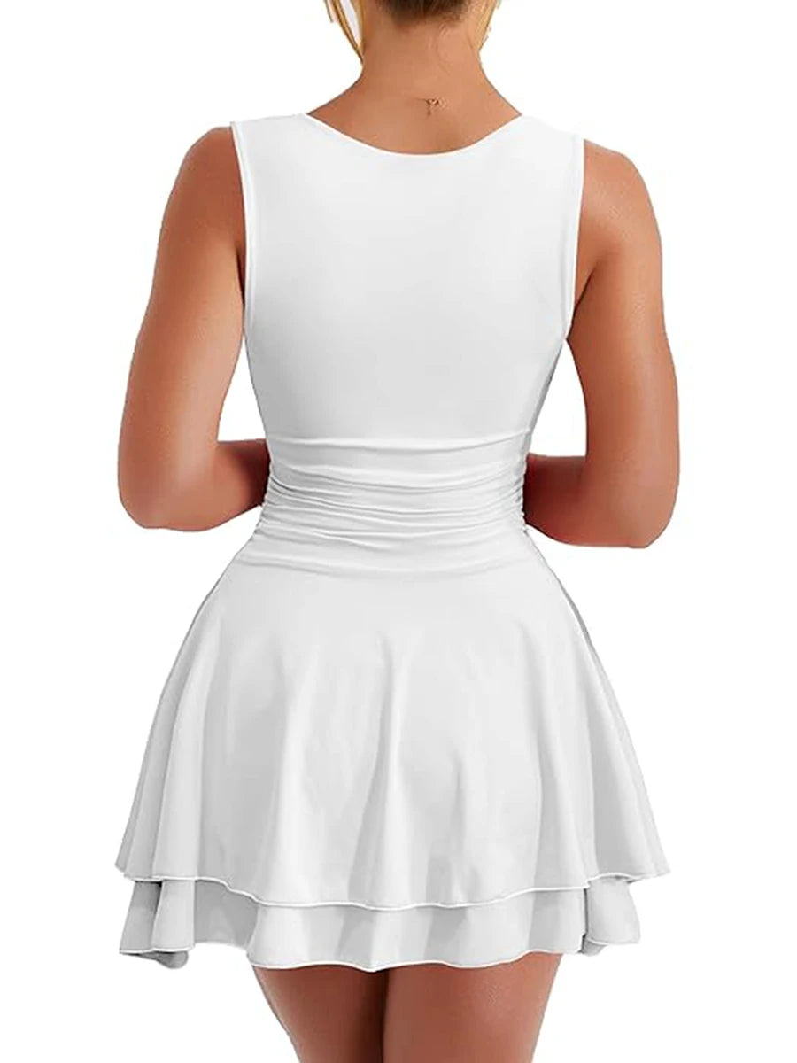 Elegant Square Neck Sleeveless Dress