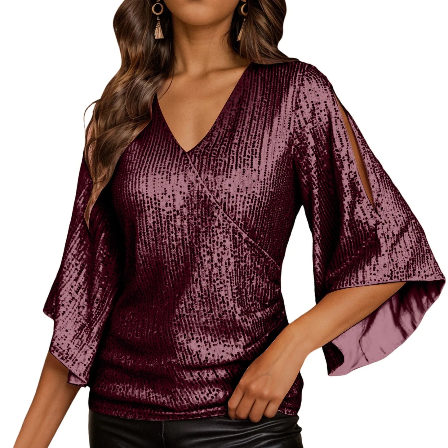 Fashion Sequin Tops Shirt