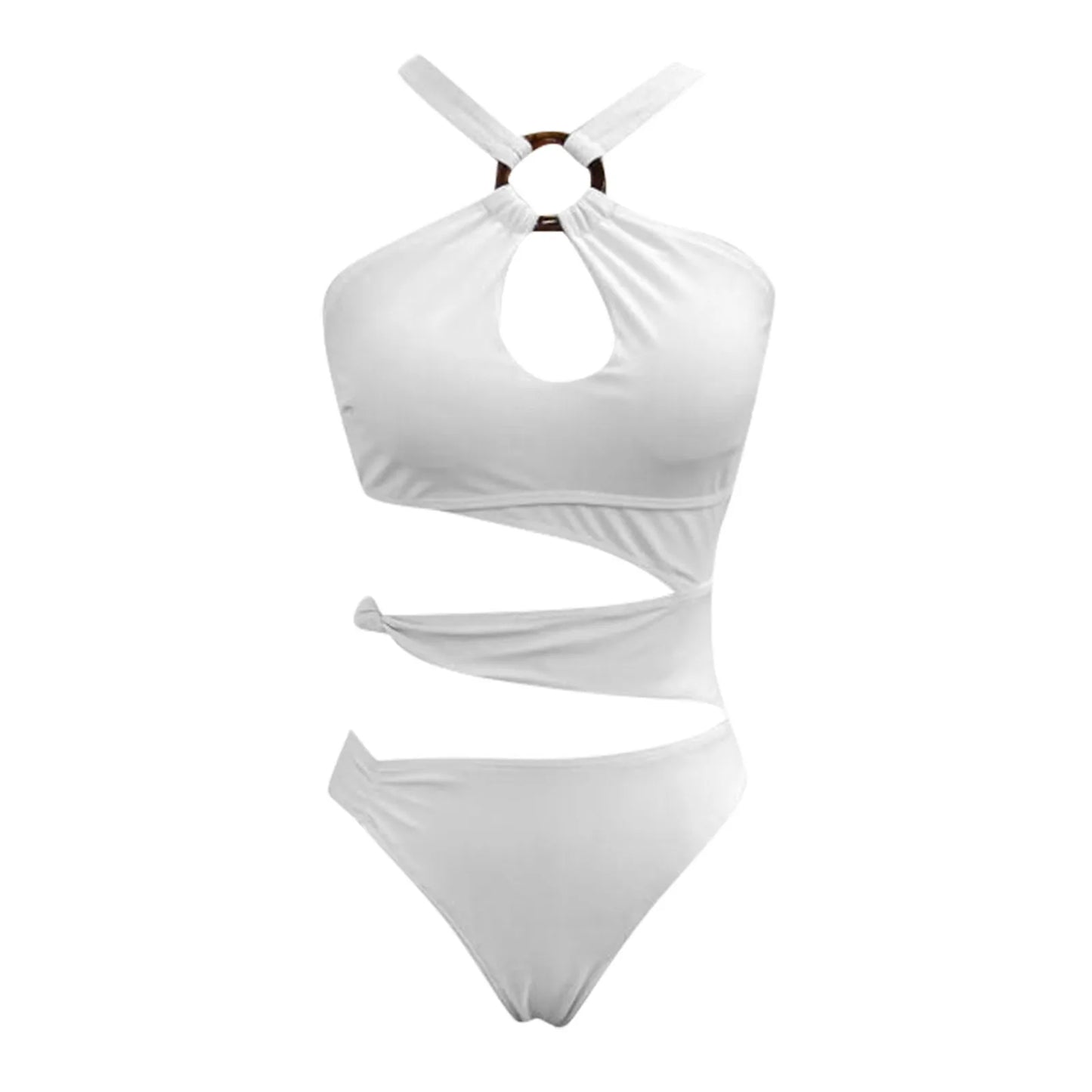 Sexy Halter Irregular Cutting Bikini