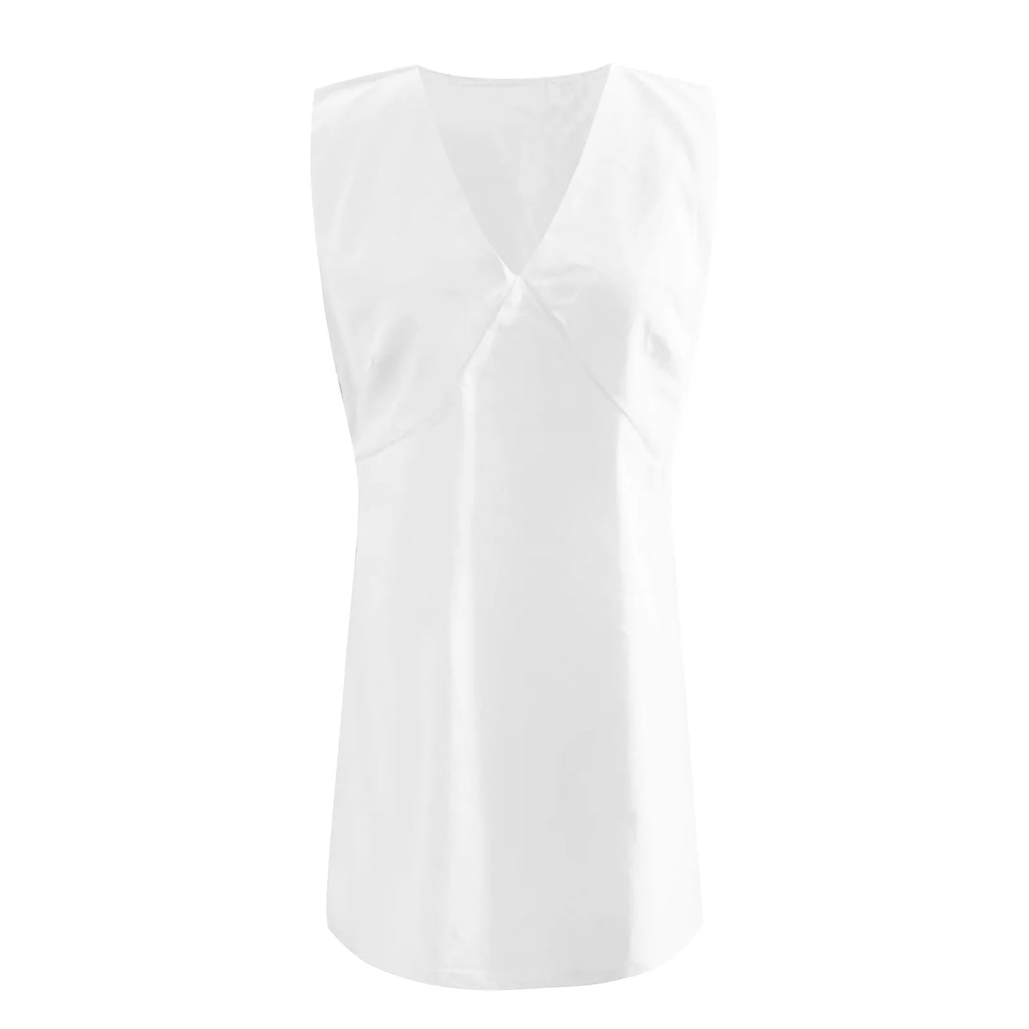 Sexy V-Neck Cotton Linen Dress