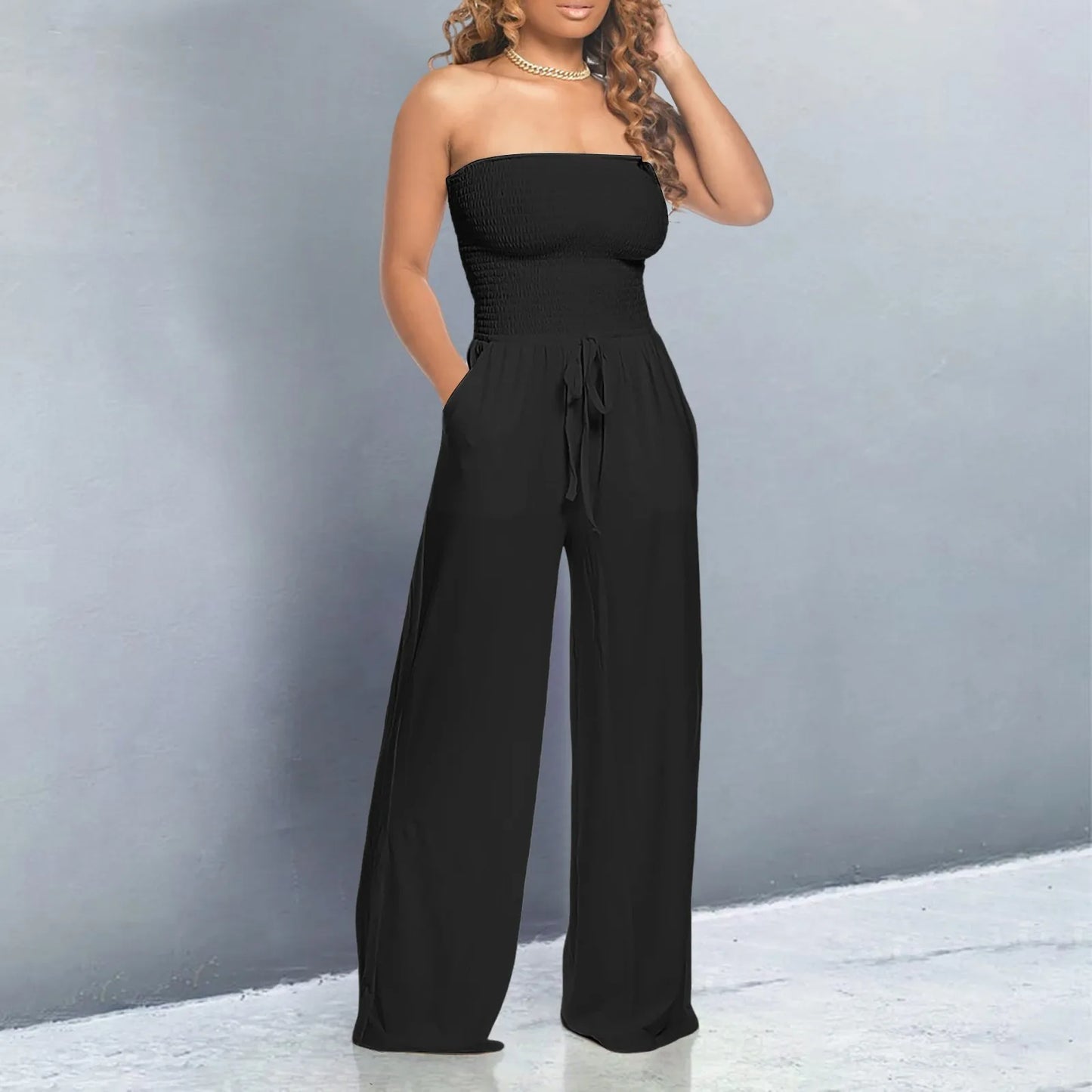 Elegant Soft Lace Jumpsuits Trousers