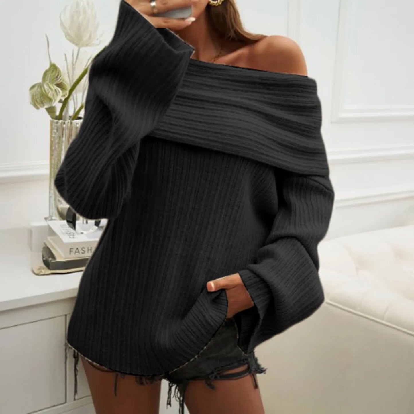 Oversized Knit Sexy Sweater