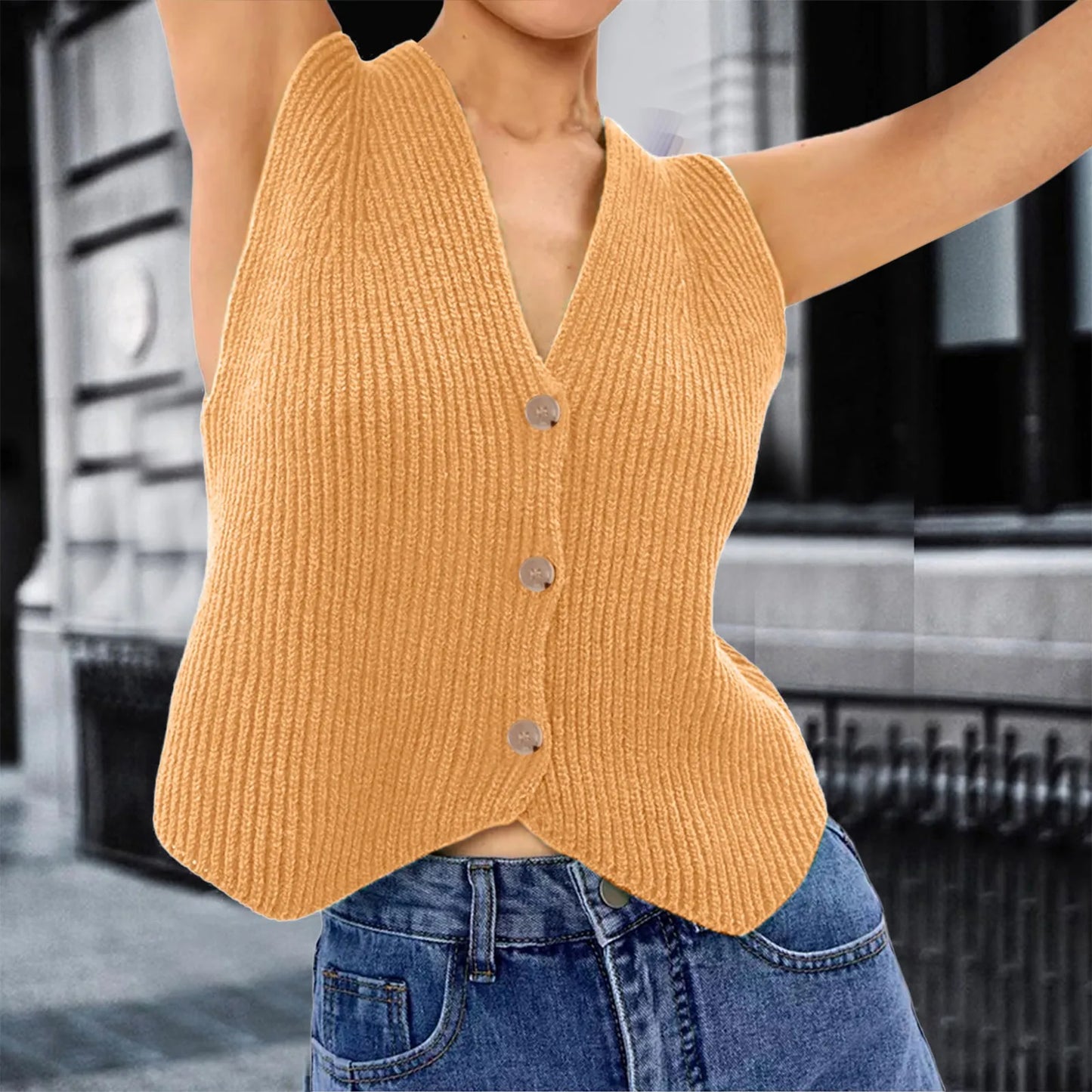 Fashion Casual Sleeveless Sweater