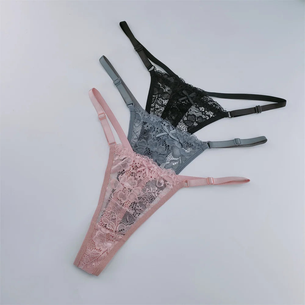 3Pcs Lace Thongs Lace