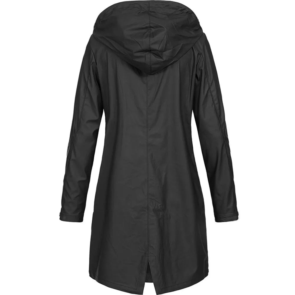 Solid Overcoat Hoodie Coat