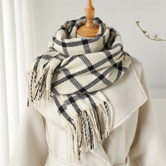 Women's Plaid Cashmere Blanket Scarf