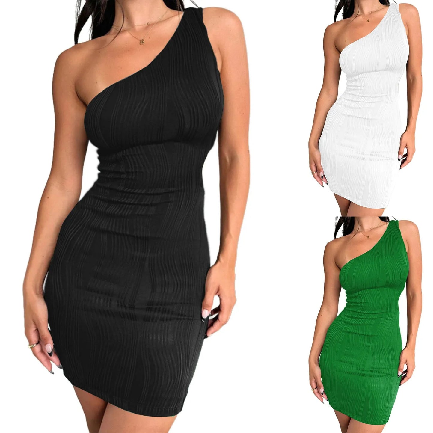 Sexy One-Neck Bodycon Mini Dress