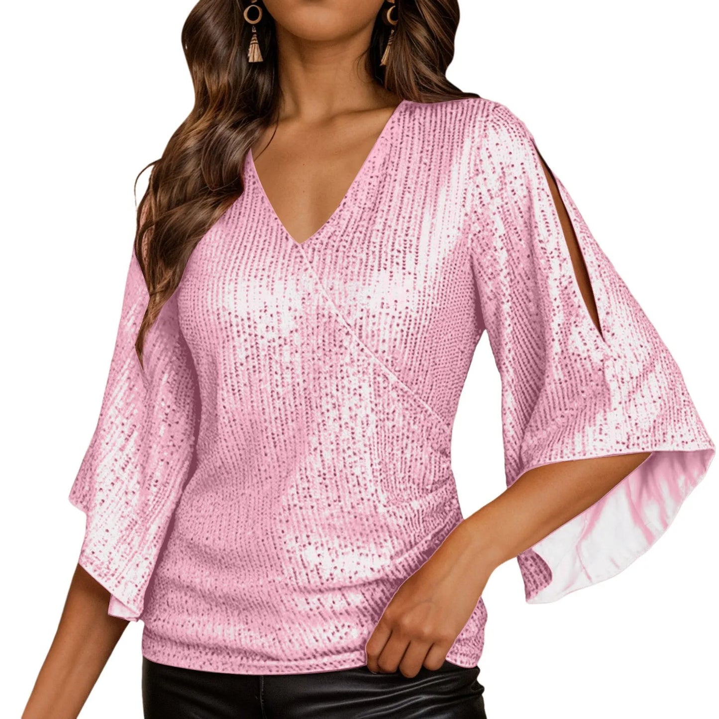 Fashion Sequin Tops Shirt