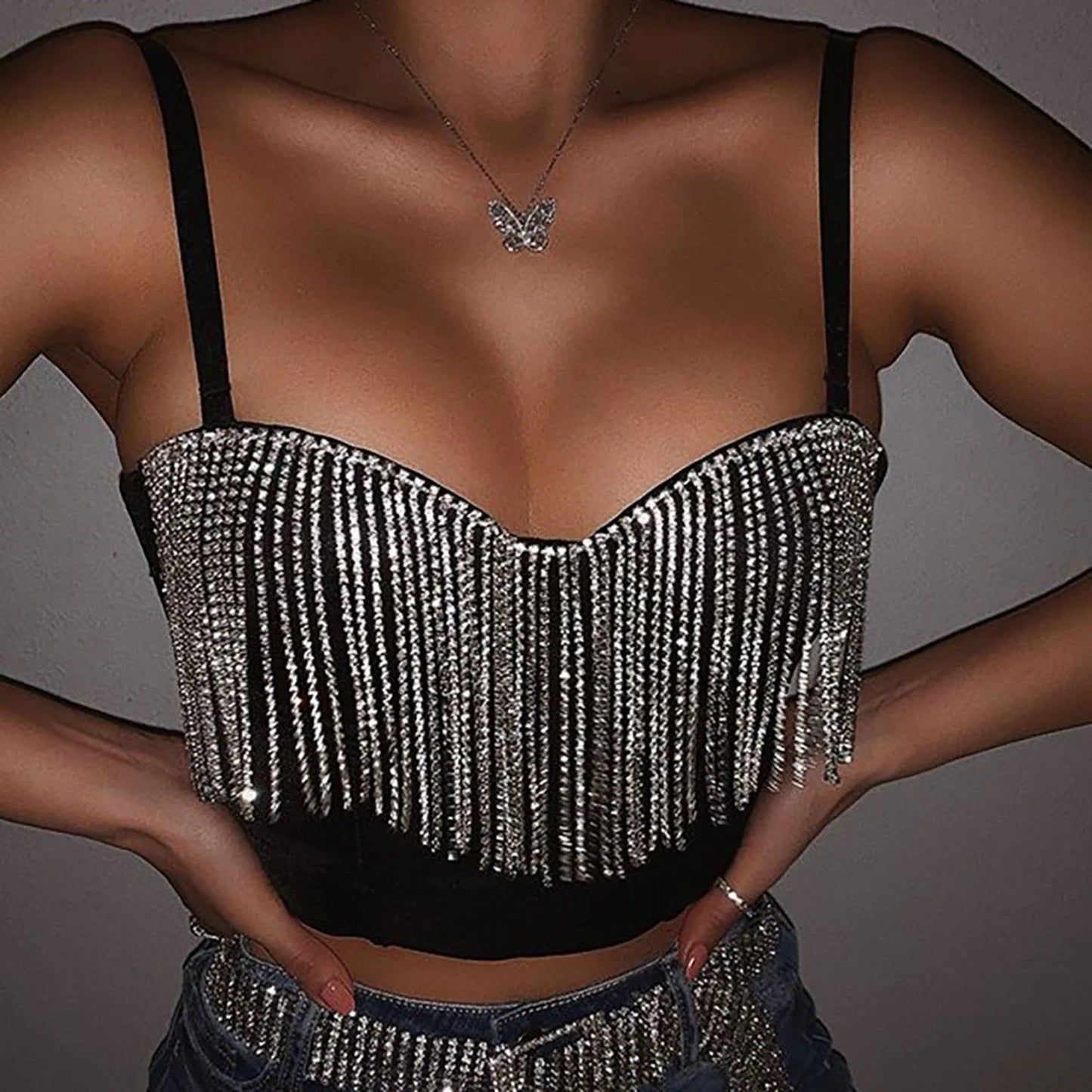 Suspenders Crop Top