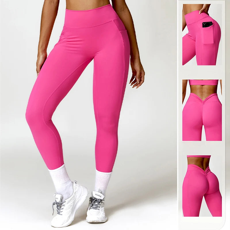 V Back Scrunch Yoga Pants