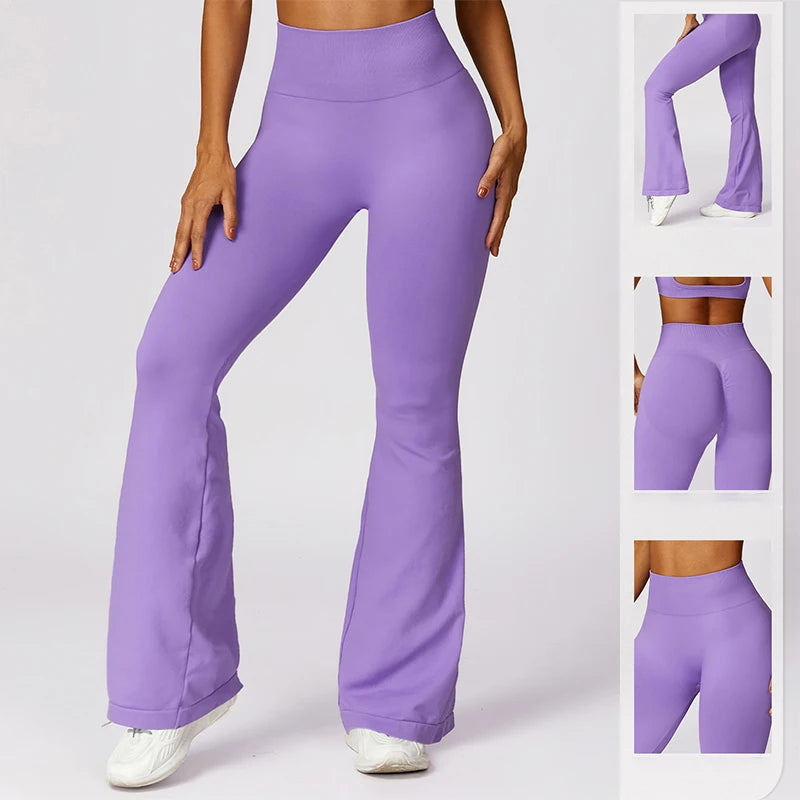 Seamless Flared Leggings Scrunch Pants