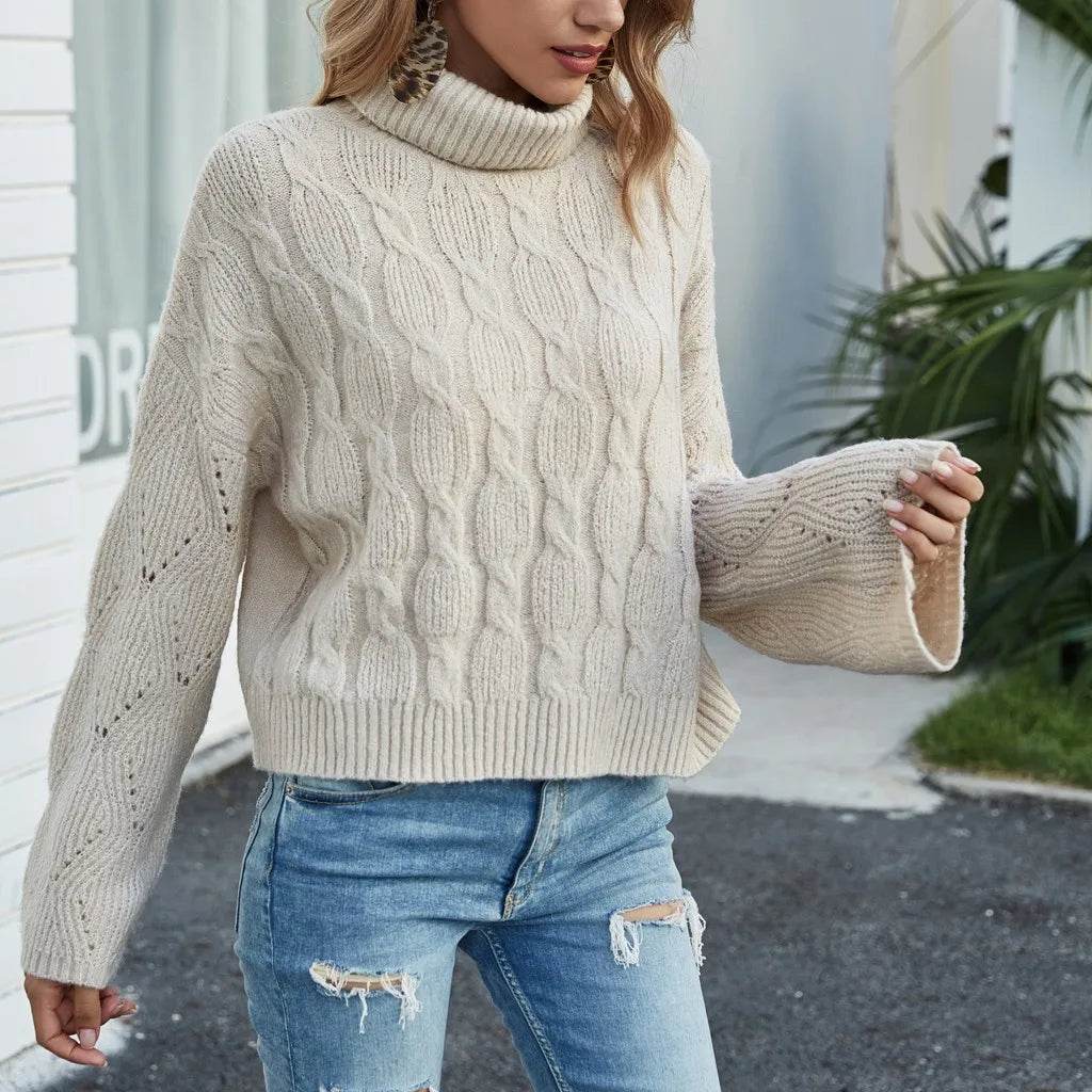 Turtleneck Twist Long Sleeve Sweater