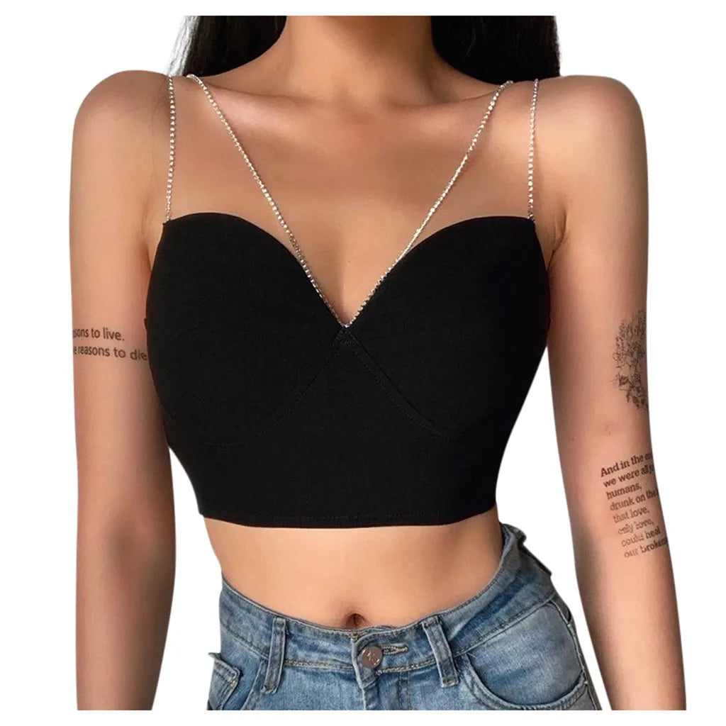 Sleeveless Summer Tank Shirt Crop Top