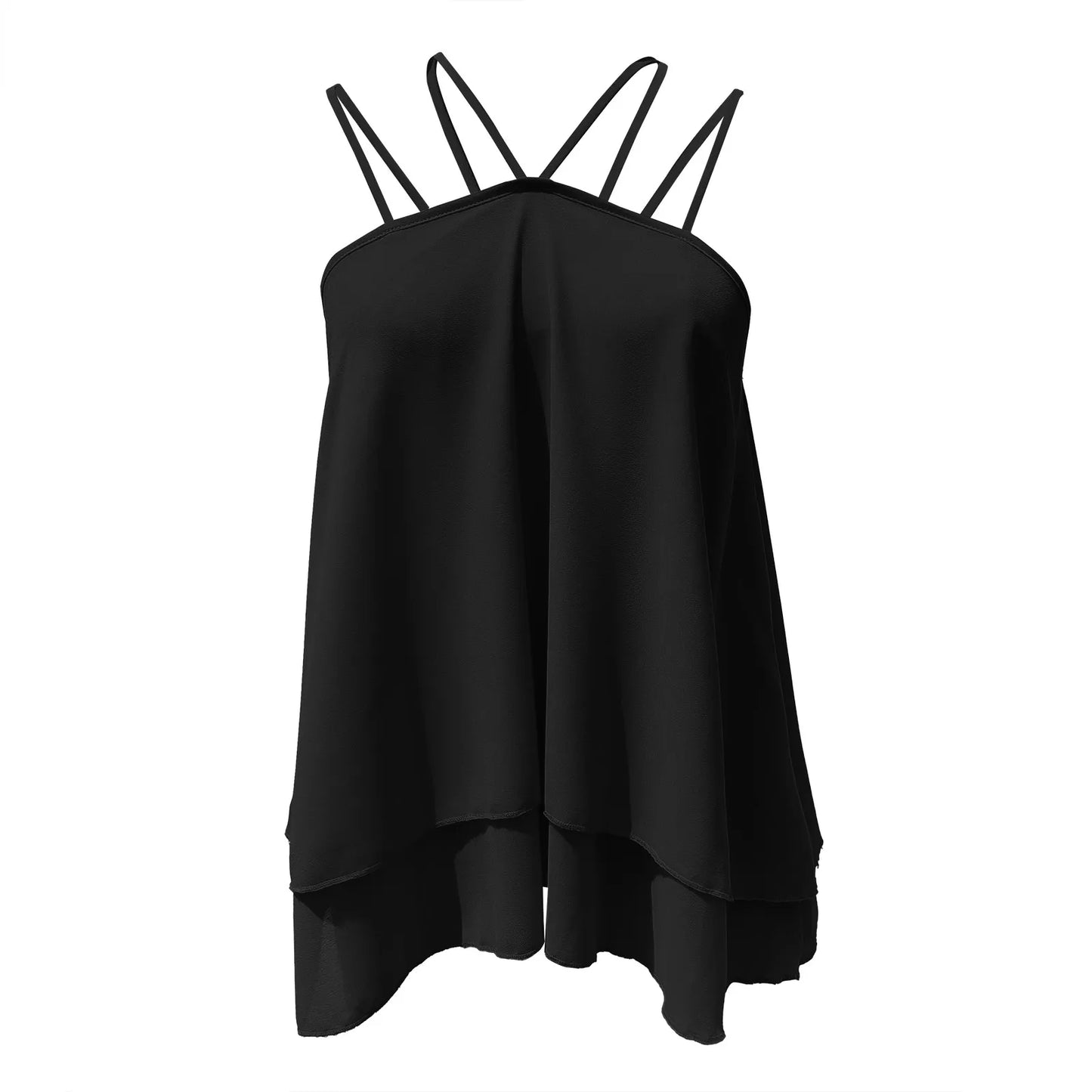 V Neck Chiffon Crop Top