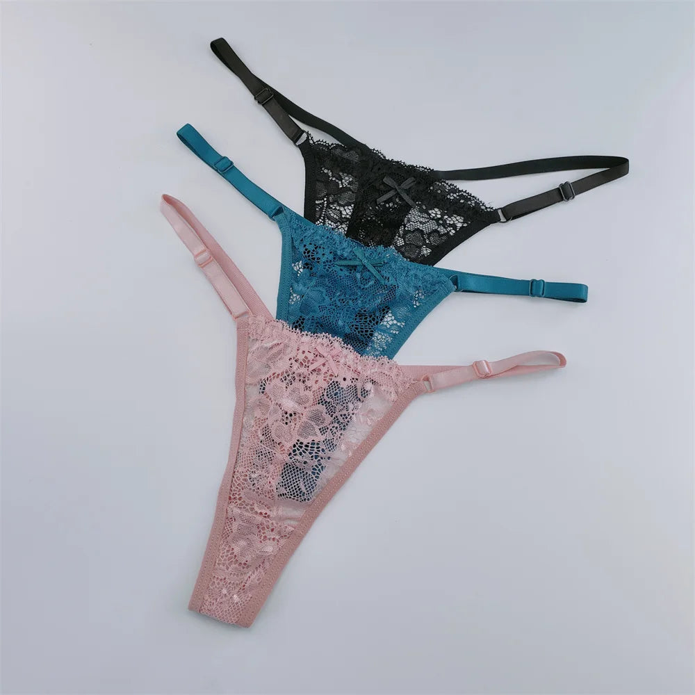 3Pcs Lace Thongs Lace