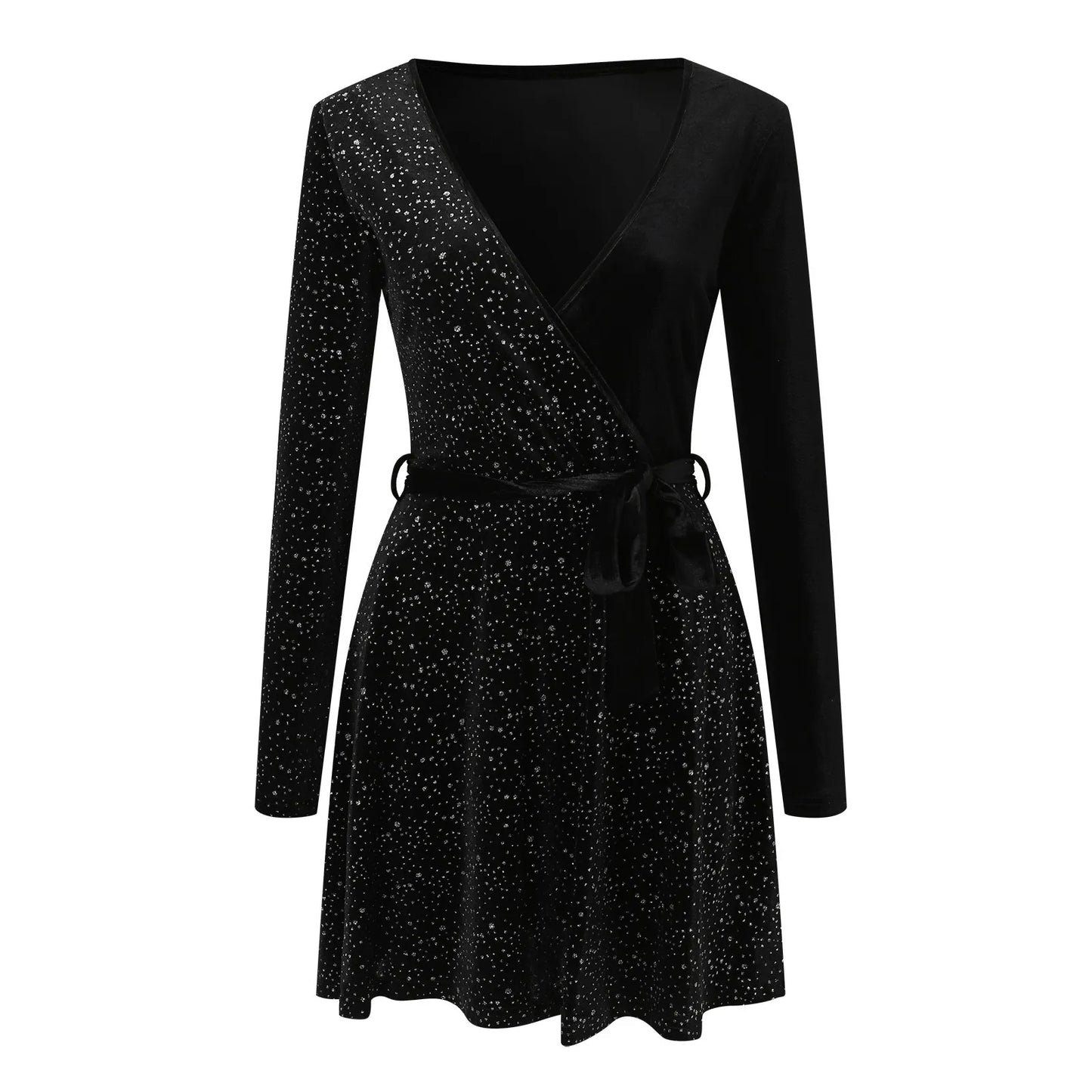 Elegant Rhinestone Patchwork Dress