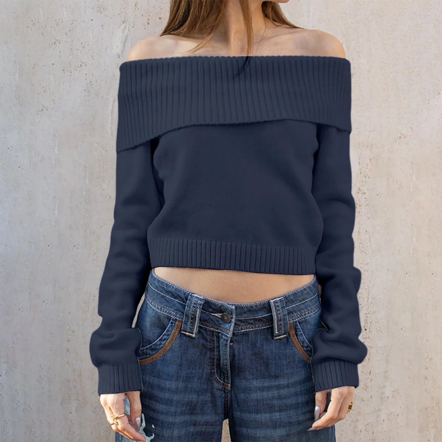 Elegant Off Shoulder Sweater