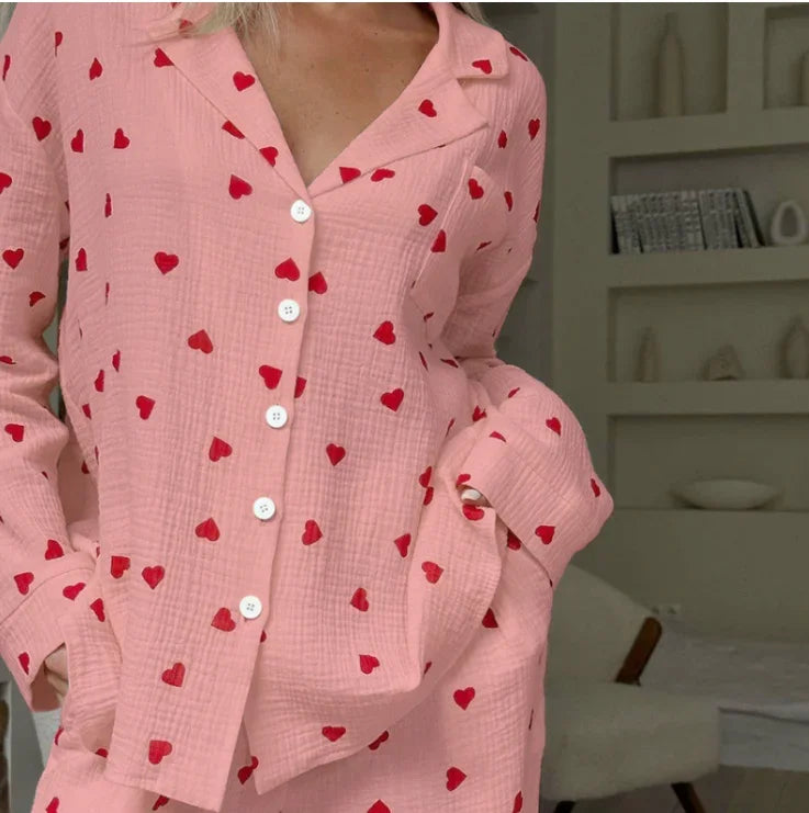 Autumn Love Printed Comfortable Trousers