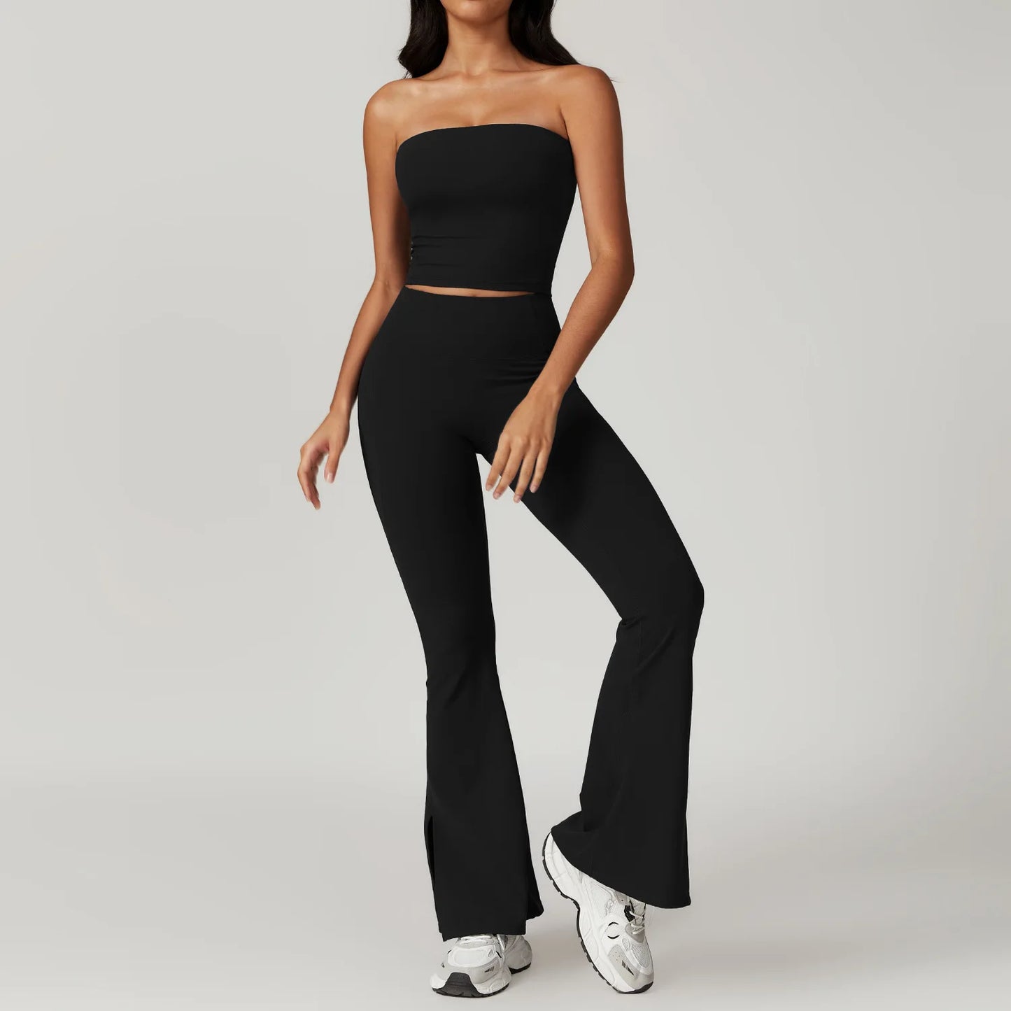 High Waist Flared Pants Tank Top