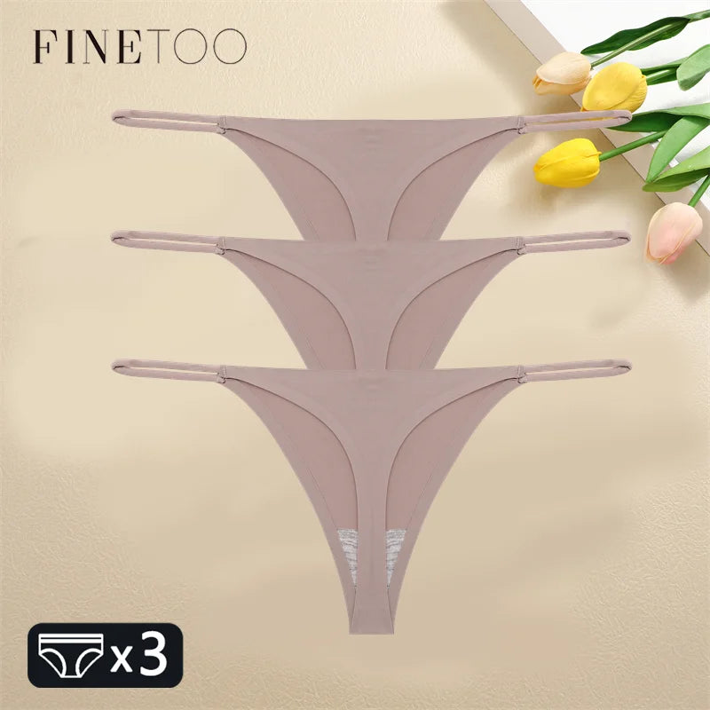 3Pcs Seamless Thongs Pants