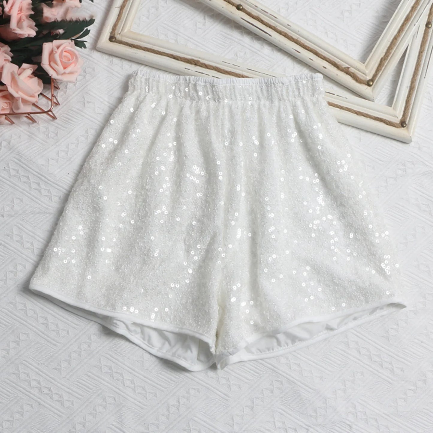 Glitter Sequins High Waist Shorts