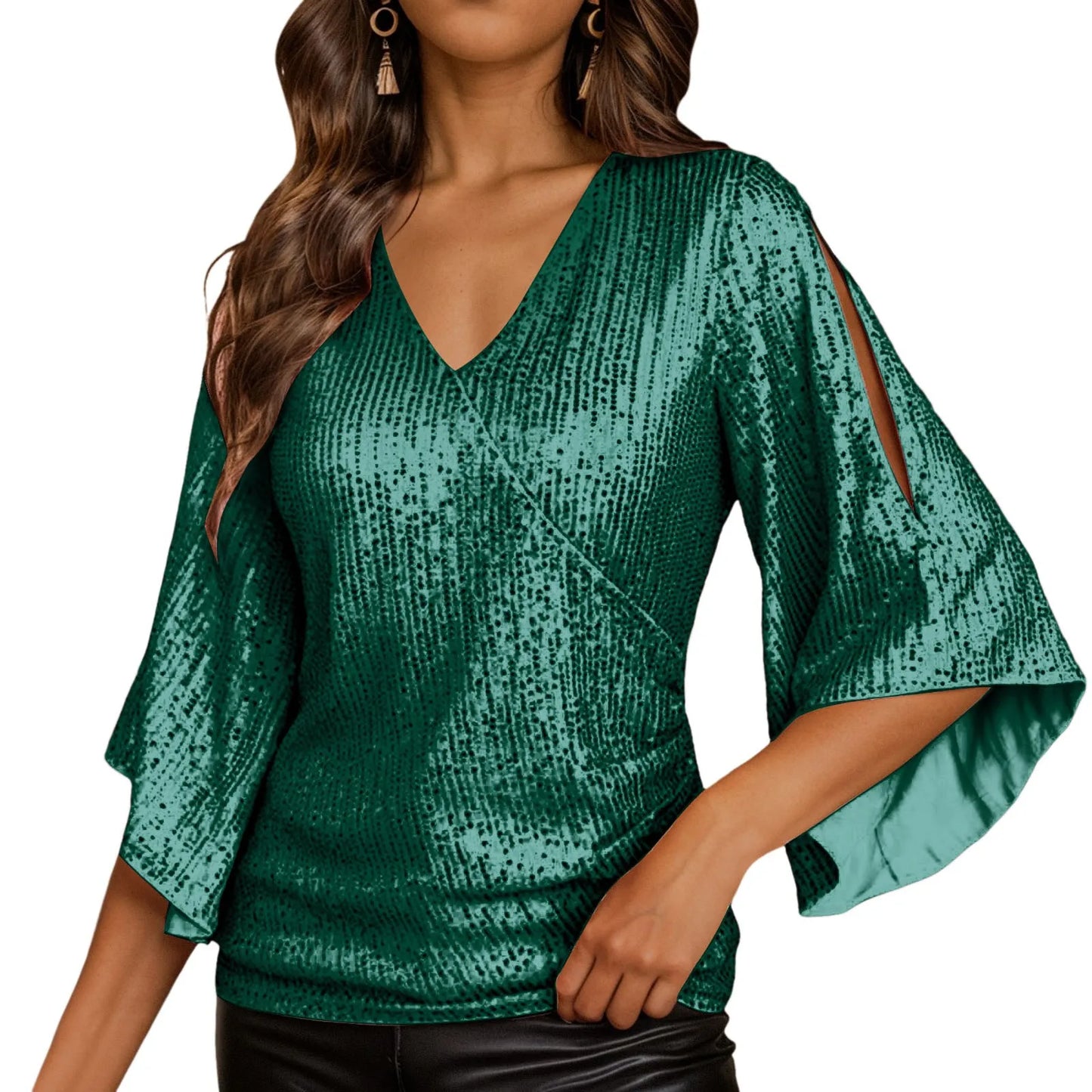 Fashion Sequin Tops Shirt