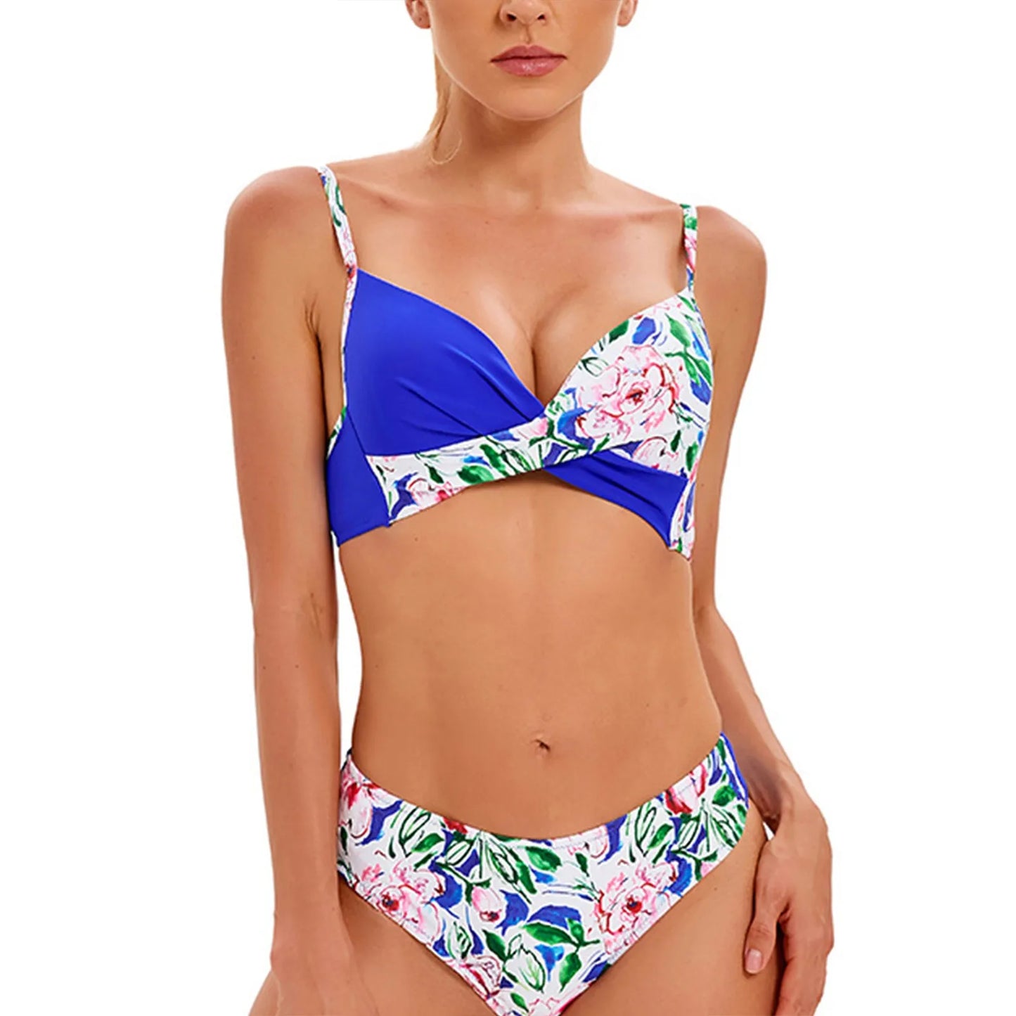 Contrast Color Bikini Halter