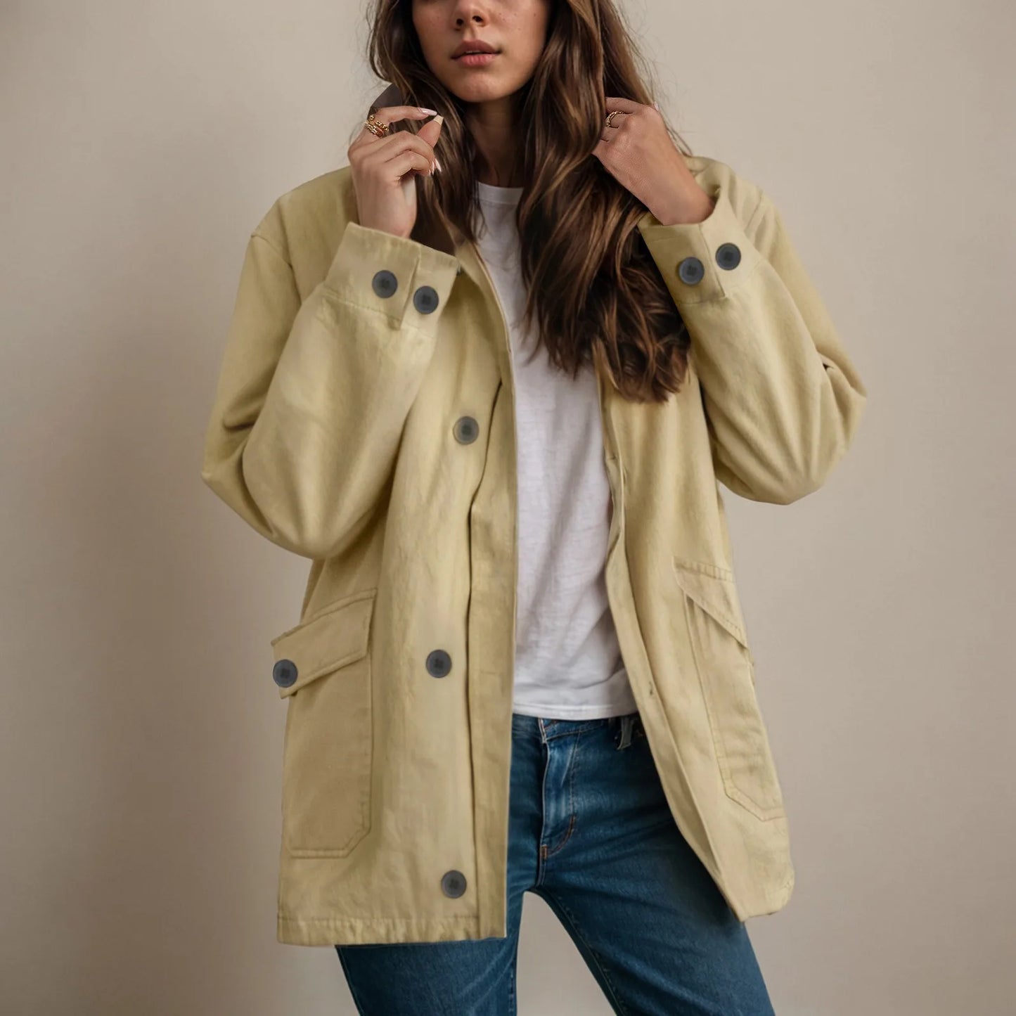 Oversized Barn Button Jacket