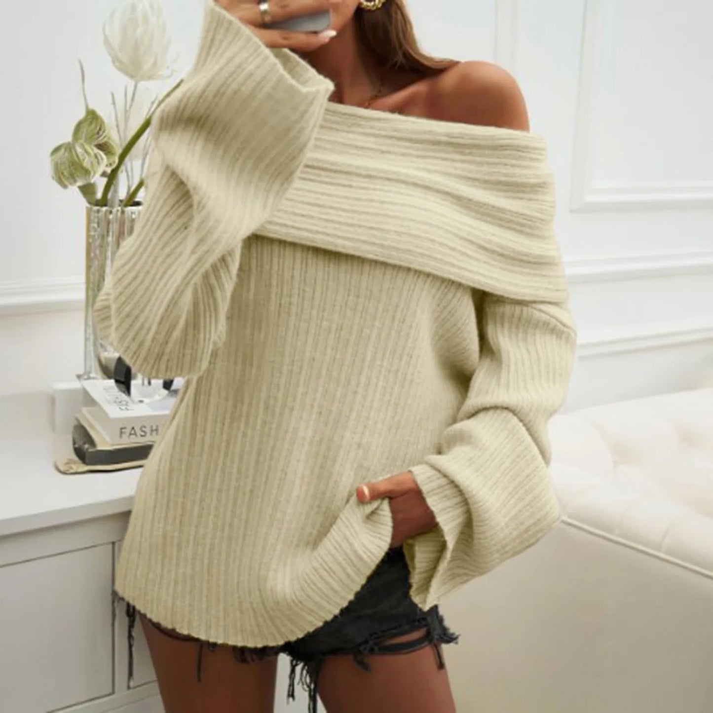 Oversized Knit Sexy Sweater