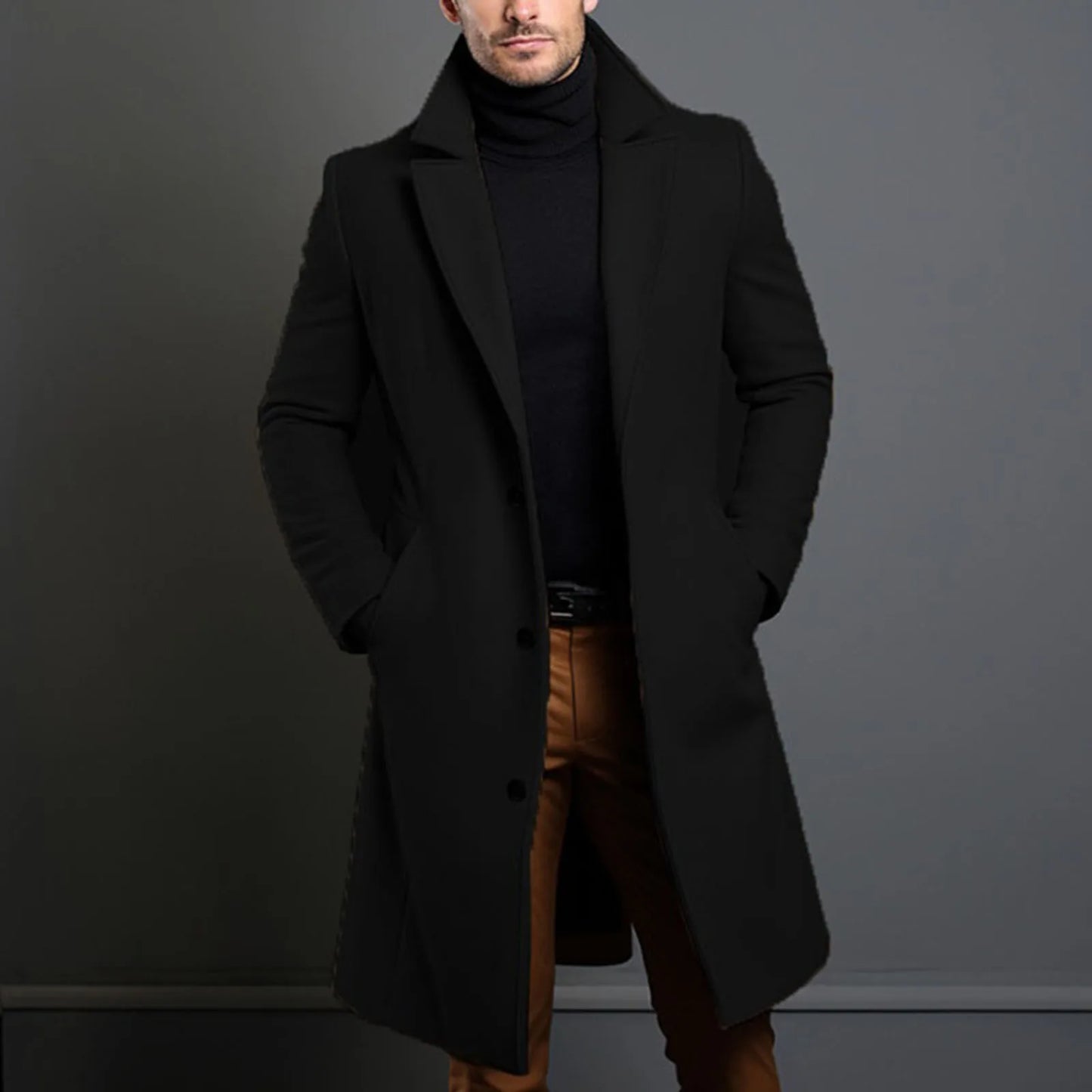 Warm And Comfortable Black Coat