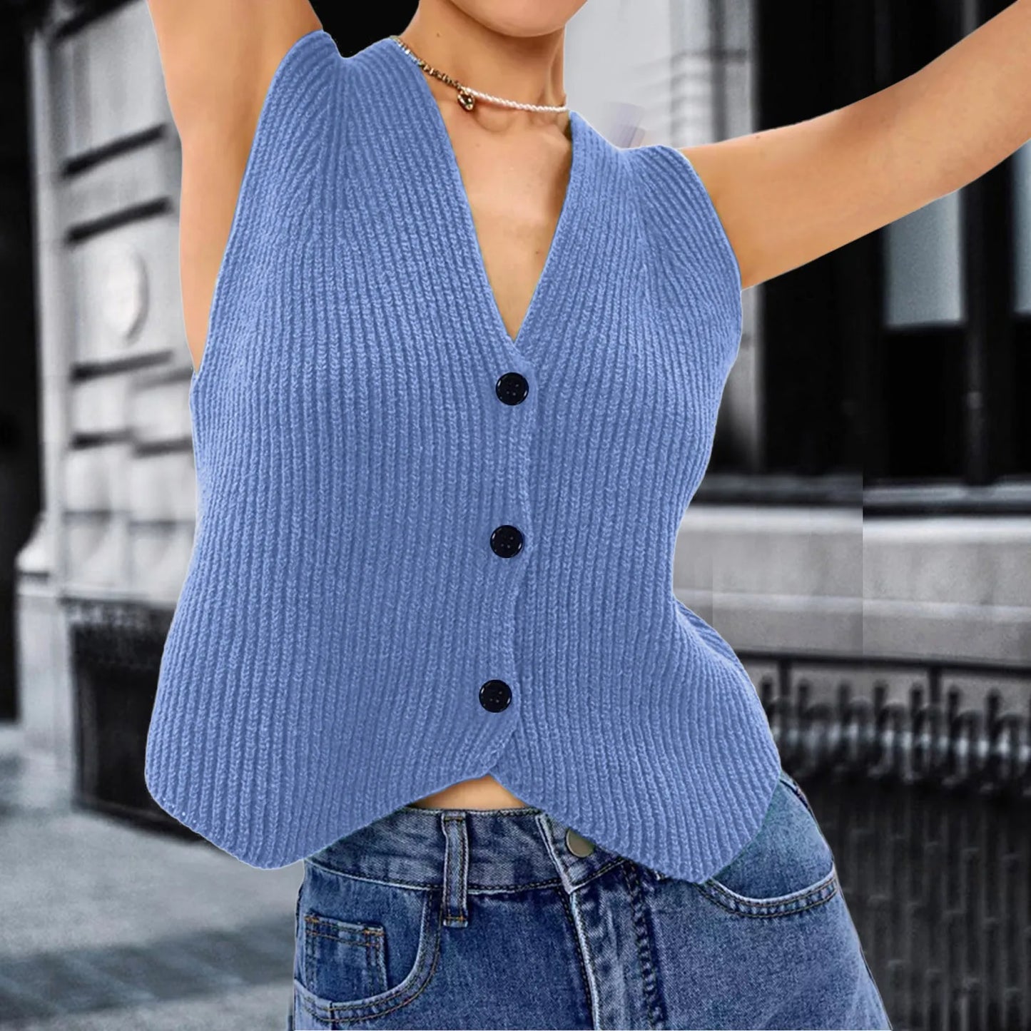 Fashion Casual Sleeveless Sweater