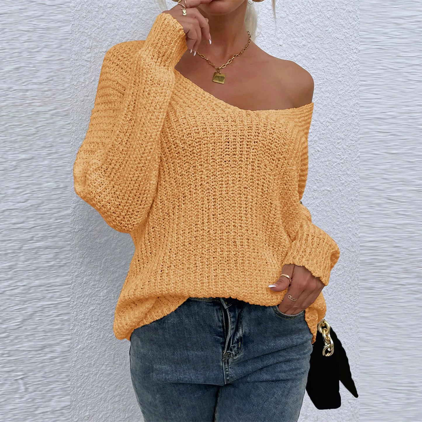 Solid Color Sweaters Sweater