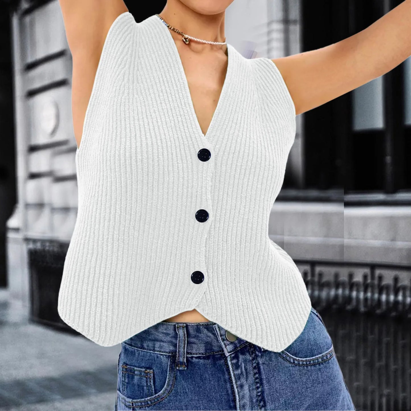 Fashion Casual Sleeveless Sweater