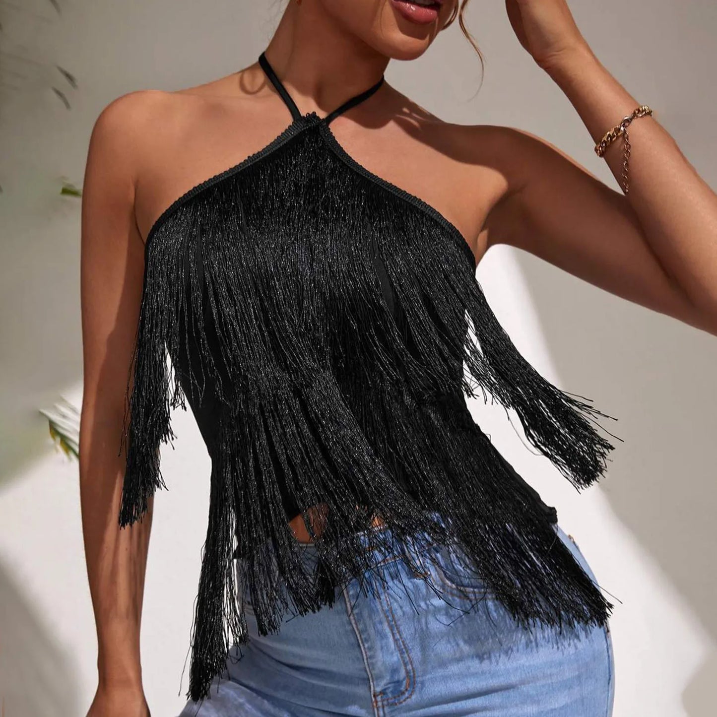 Fashion Tassel Suspender Top Women