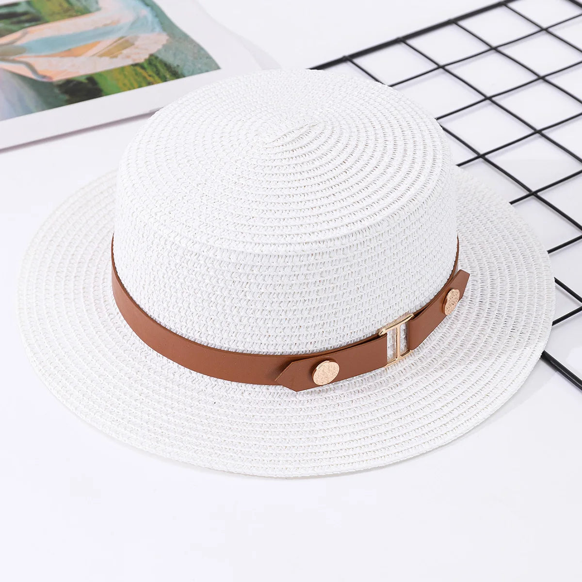 Women's French Style Flat Top Hat