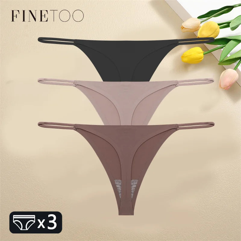 3Pcs Seamless Thongs Pants